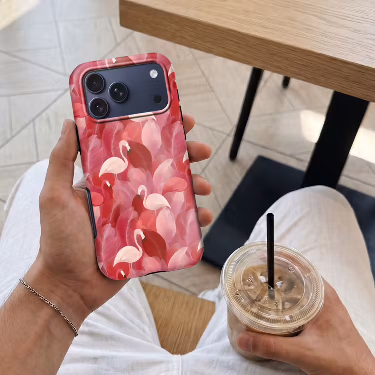 Telefoonhoesje Toughcase - Flamingo - Botanisch - Elegant - Roze - Rood — 4
