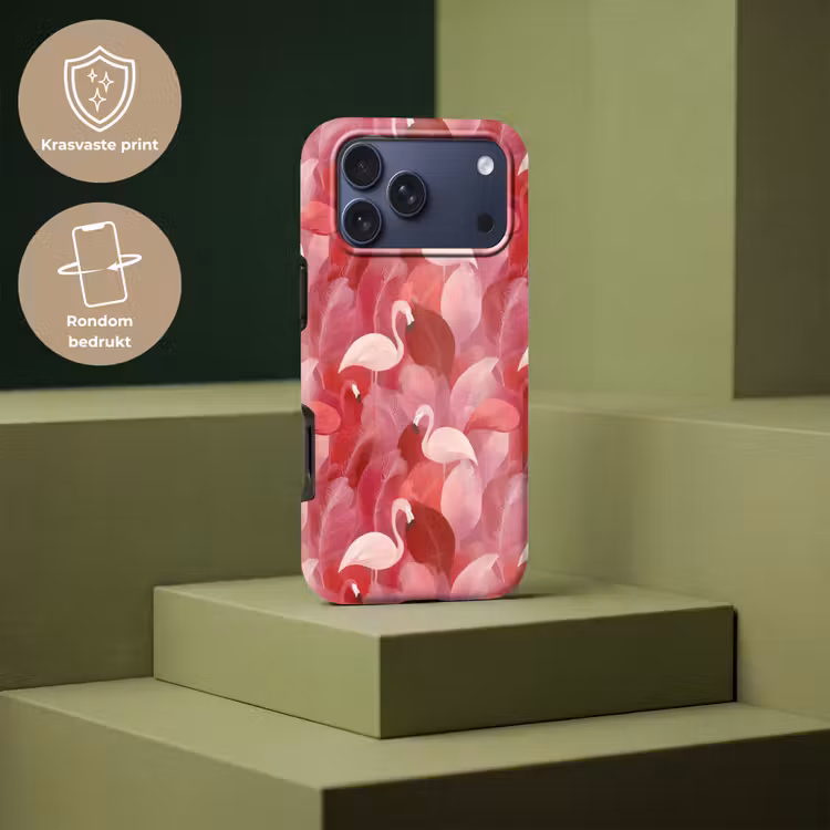 Telefoonhoesje Toughcase - Flamingo - Botanisch - Elegant - Roze - Rood — 7