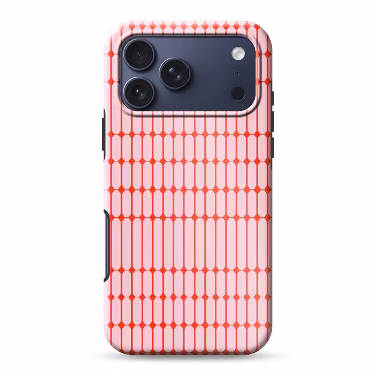 Telefoonhoesje Toughcase - Geometrisch - Minimalistisch - Rood - Roze — 1