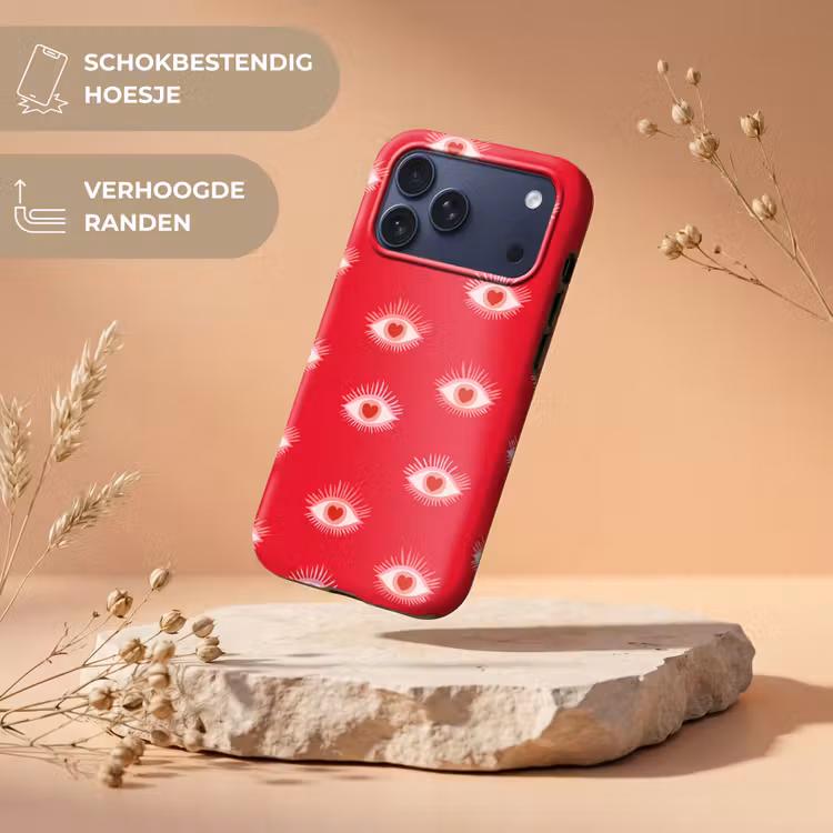 Telefoonhoesje Toughcase - Ogen - Hart - Abstract - Rood - Roze — 5
