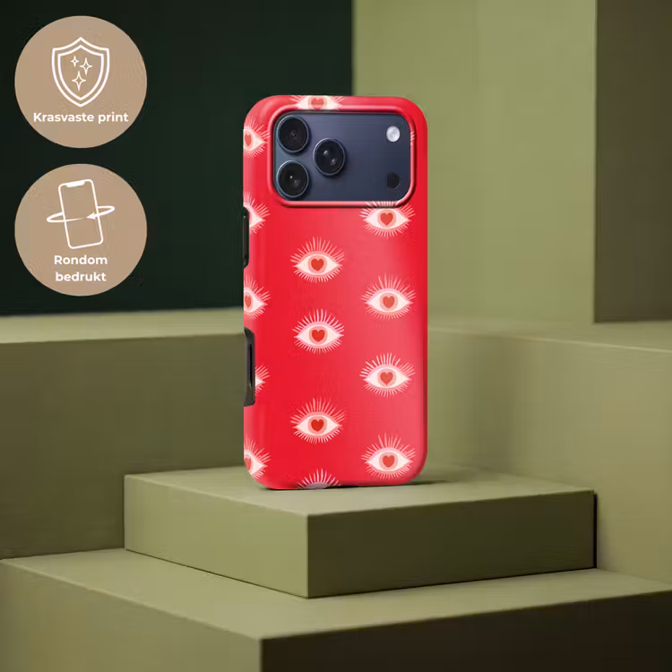 Telefoonhoesje Toughcase - Ogen - Hart - Abstract - Rood - Roze — 7