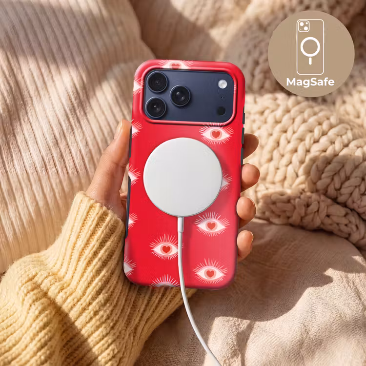 Telefoonhoesje Toughcase - Ogen - Hart - Abstract - Rood - Roze — 8