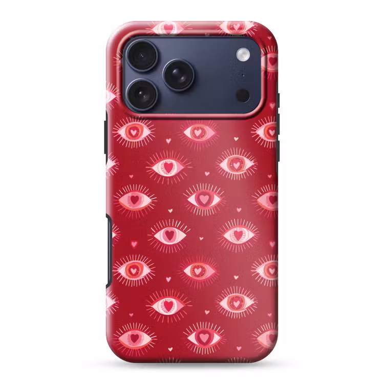 Telefoonhoesje Toughcase - Ogen - Patroon - Roze - Donkerrood — 1