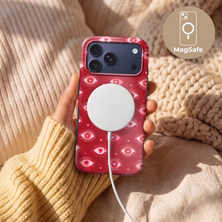 Telefoonhoesje Toughcase - Ogen - Patroon - Roze - Donkerrood — 8
