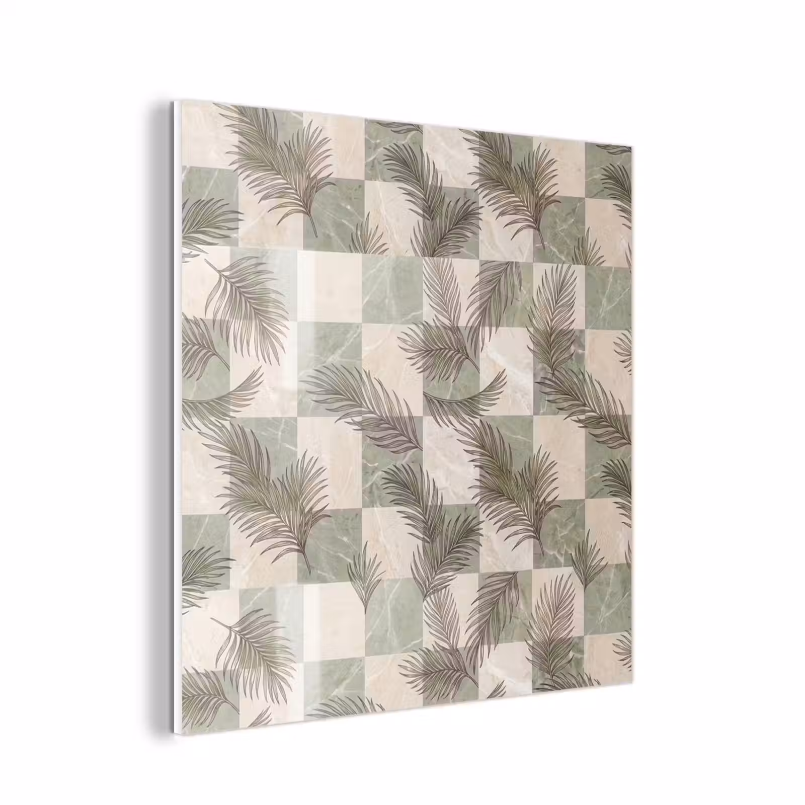 Forex - Planten - Bladeren - Marmer - Modern - Groen — 1
