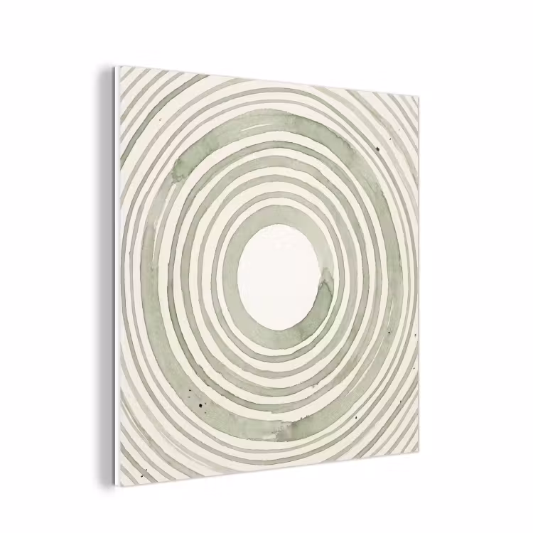Forex - Abstractie - Cirkels - Waterverf - Groen - Modern — 1