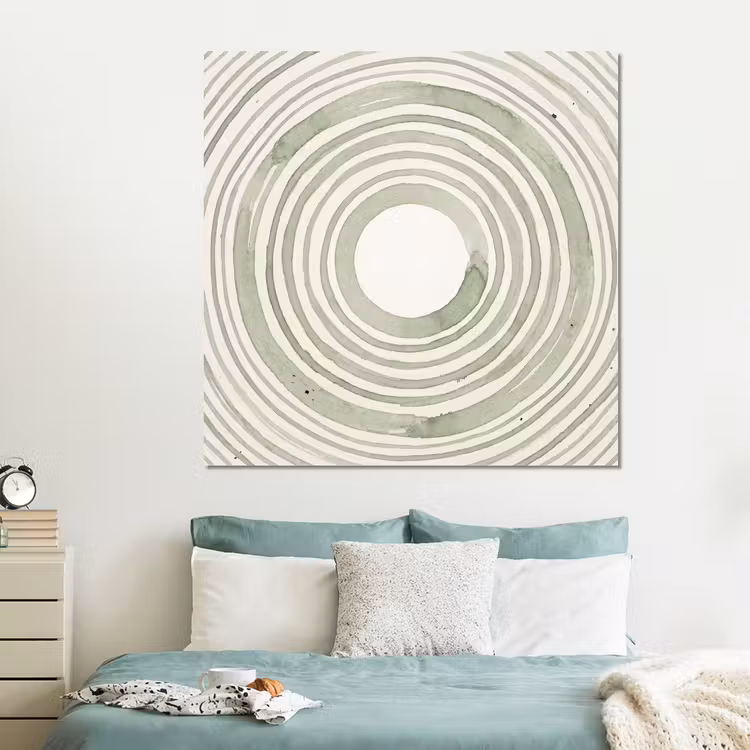 Forex - Abstractie - Cirkels - Waterverf - Groen - Modern — 2