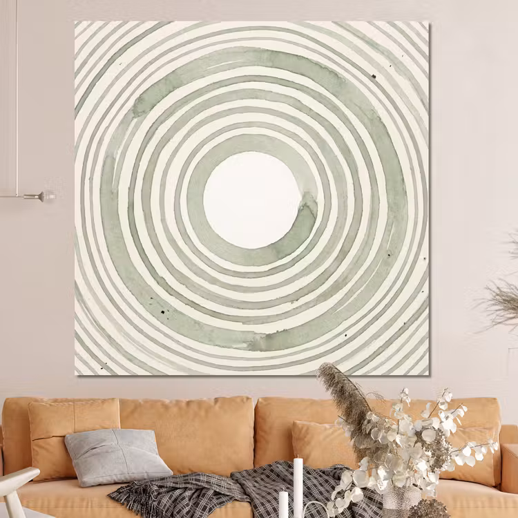 Forex - Abstractie - Cirkels - Waterverf - Groen - Modern — 4