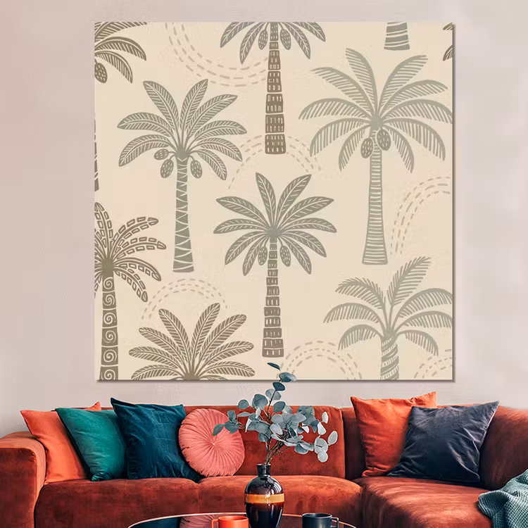 Forex - Palmbomen - Patroon - Tropisch - Beige — 3