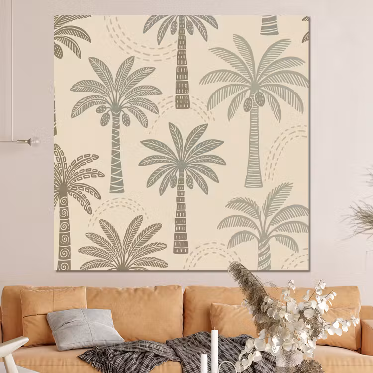 Forex - Palmbomen - Patroon - Tropisch - Beige — 4