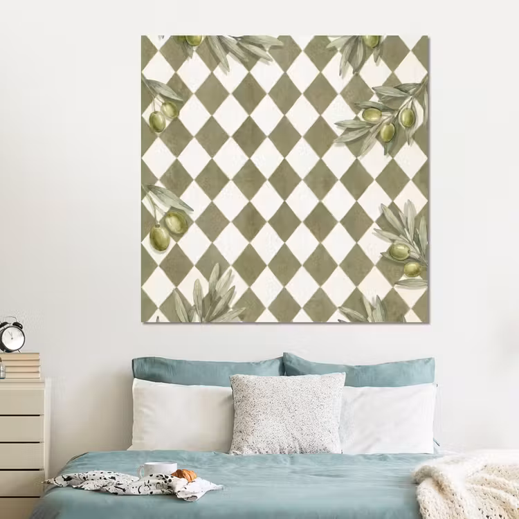 Forex - Plant - Olijftakken - Waterverf - Mediterraan - Groen — 2