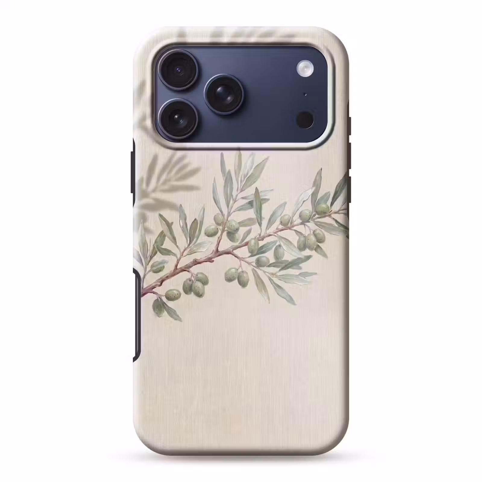 Telefoonhoesje Toughcase - Olijftak - Bladeren - Natuur - Groen - Beige — 1