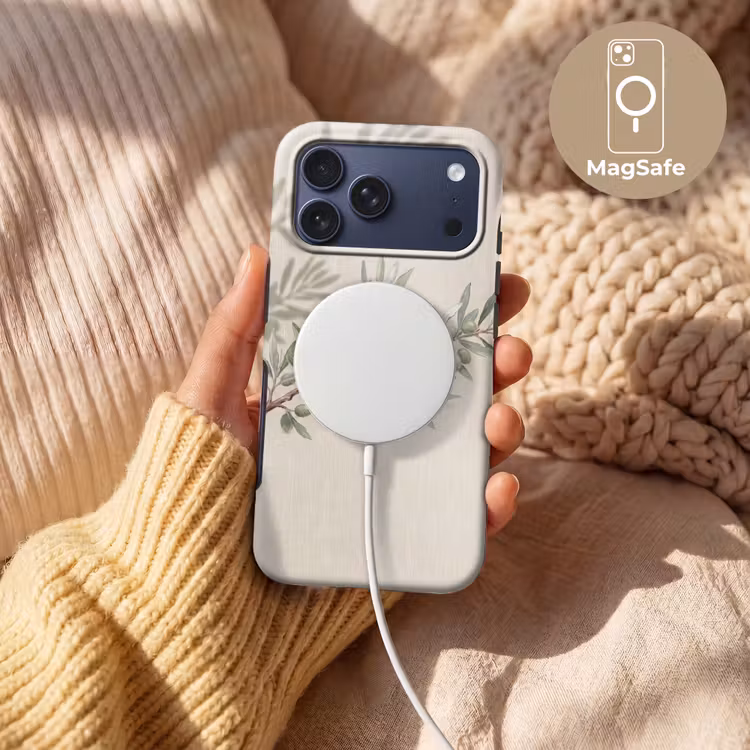 Telefoonhoesje Toughcase - Olijftak - Bladeren - Natuur - Groen - Beige — 8