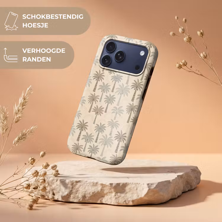 Telefoonhoesje Toughcase - Palmbomen - Patroon - Tropisch - Beige — 5