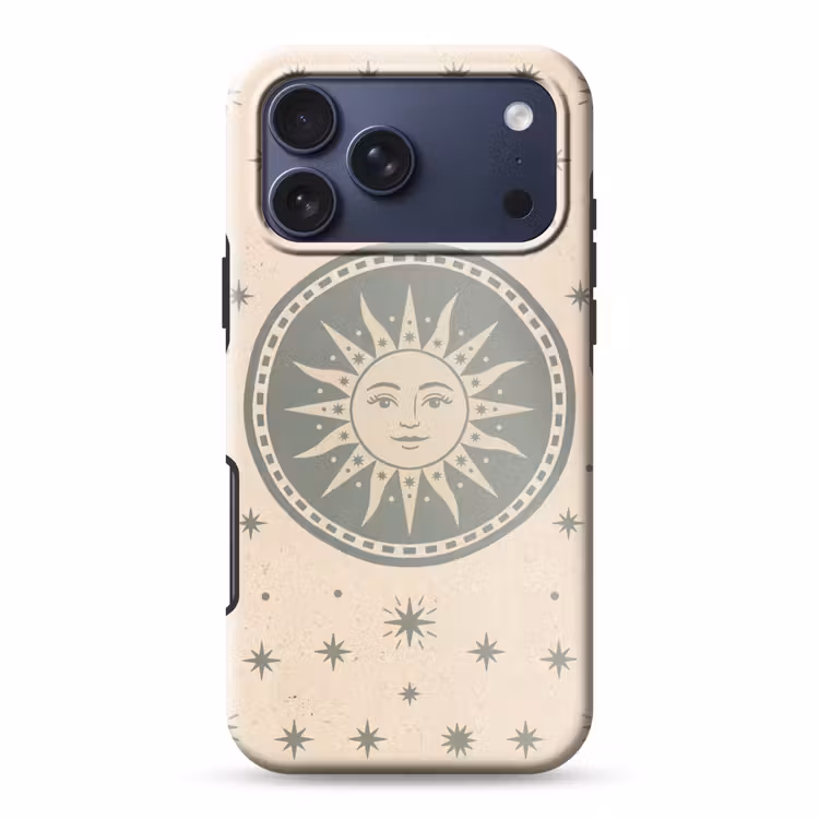 Telefoonhoesje Toughcase - Zon - Sterren - Astrologie - Vintage - Groen — 1