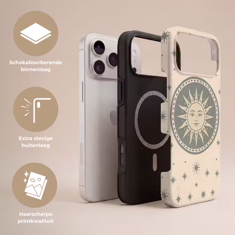 Telefoonhoesje Toughcase - Zon - Sterren - Astrologie - Vintage - Groen — 3