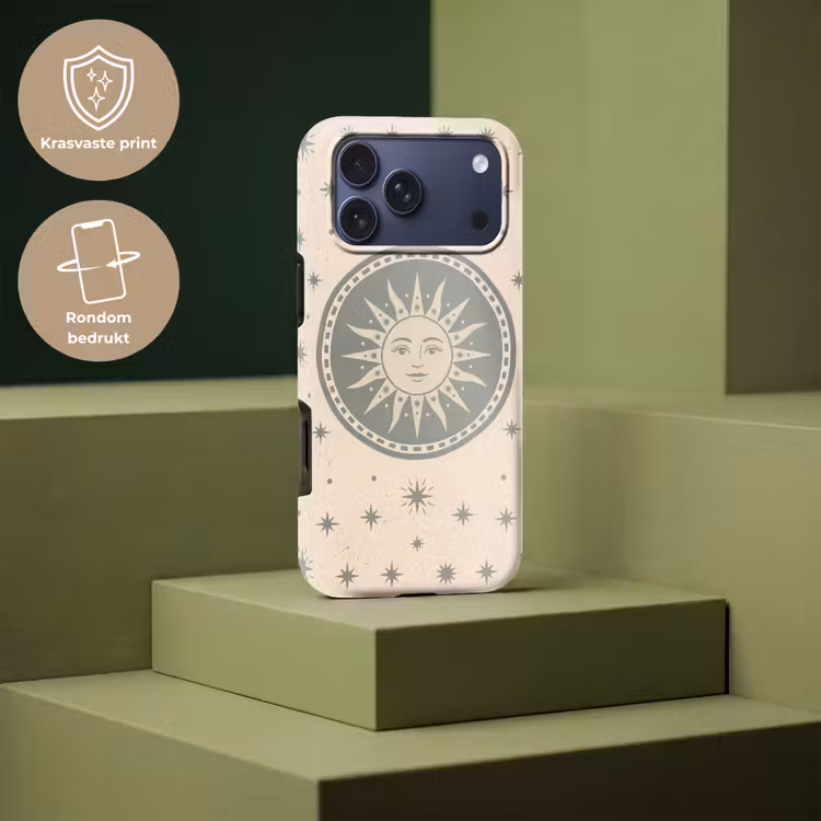 Telefoonhoesje Toughcase - Zon - Sterren - Astrologie - Vintage - Groen — 7