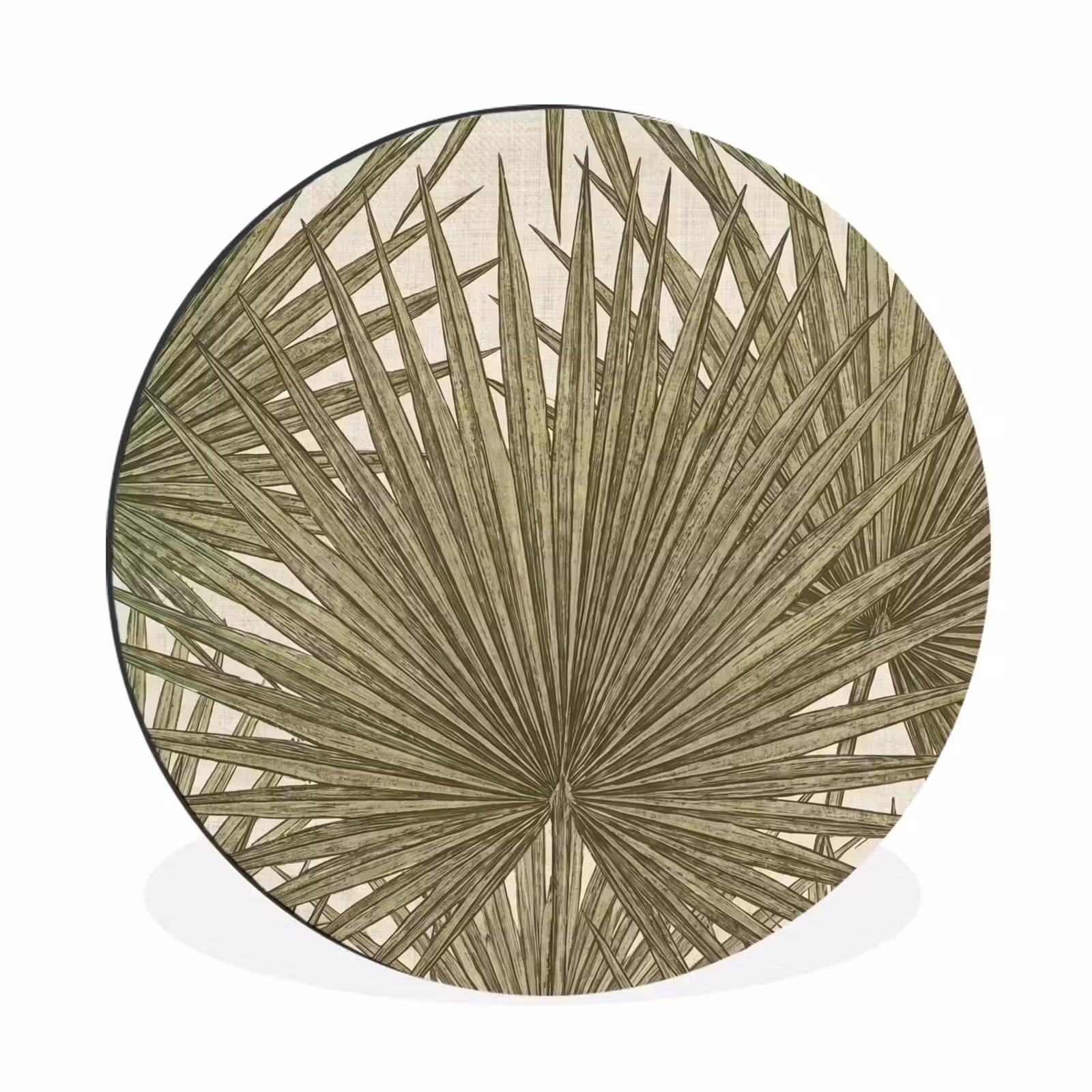 Wandcirkel - Aluminium - Blad - Tropisch - Patroon - Natuur - Groen — 1