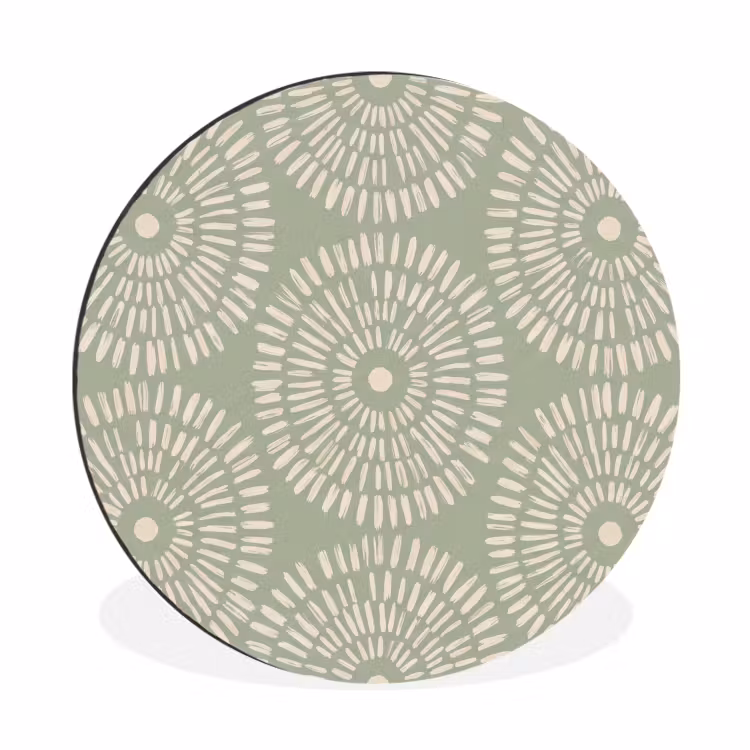 Wandcirkel - Aluminium - Patroon - Cirkels - Abstract - Modern - Groen — 1