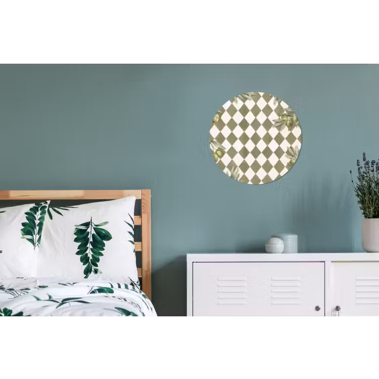 Wandcirkel - Aluminium - Plant - Olijftakken - Waterverf - Mediterraan - Groen — 4