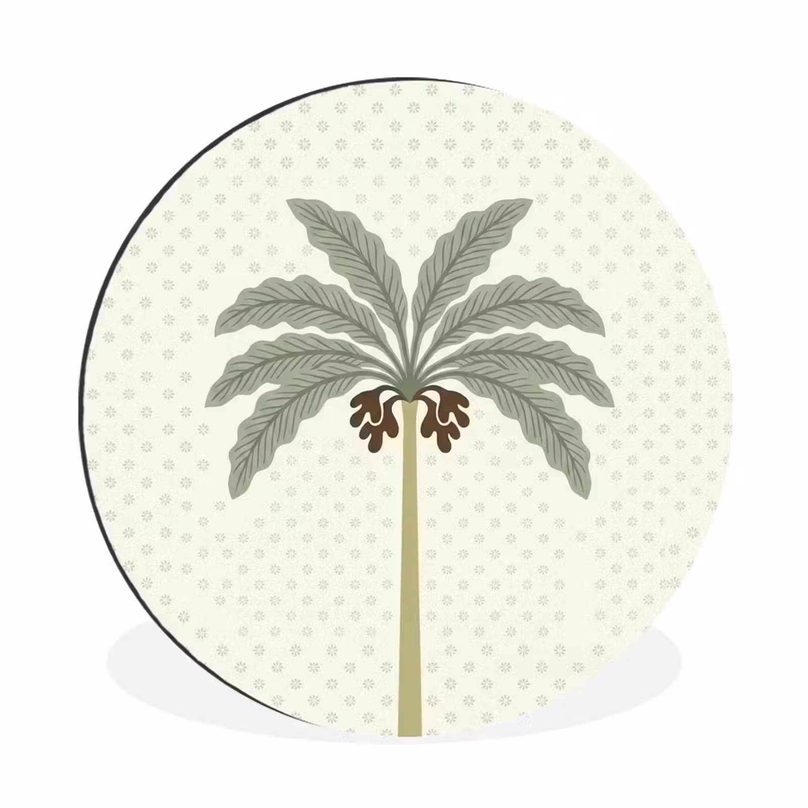 Wandcirkel - Aluminium - Boom - Bladeren - Groen - Decoratief - Beige — 1