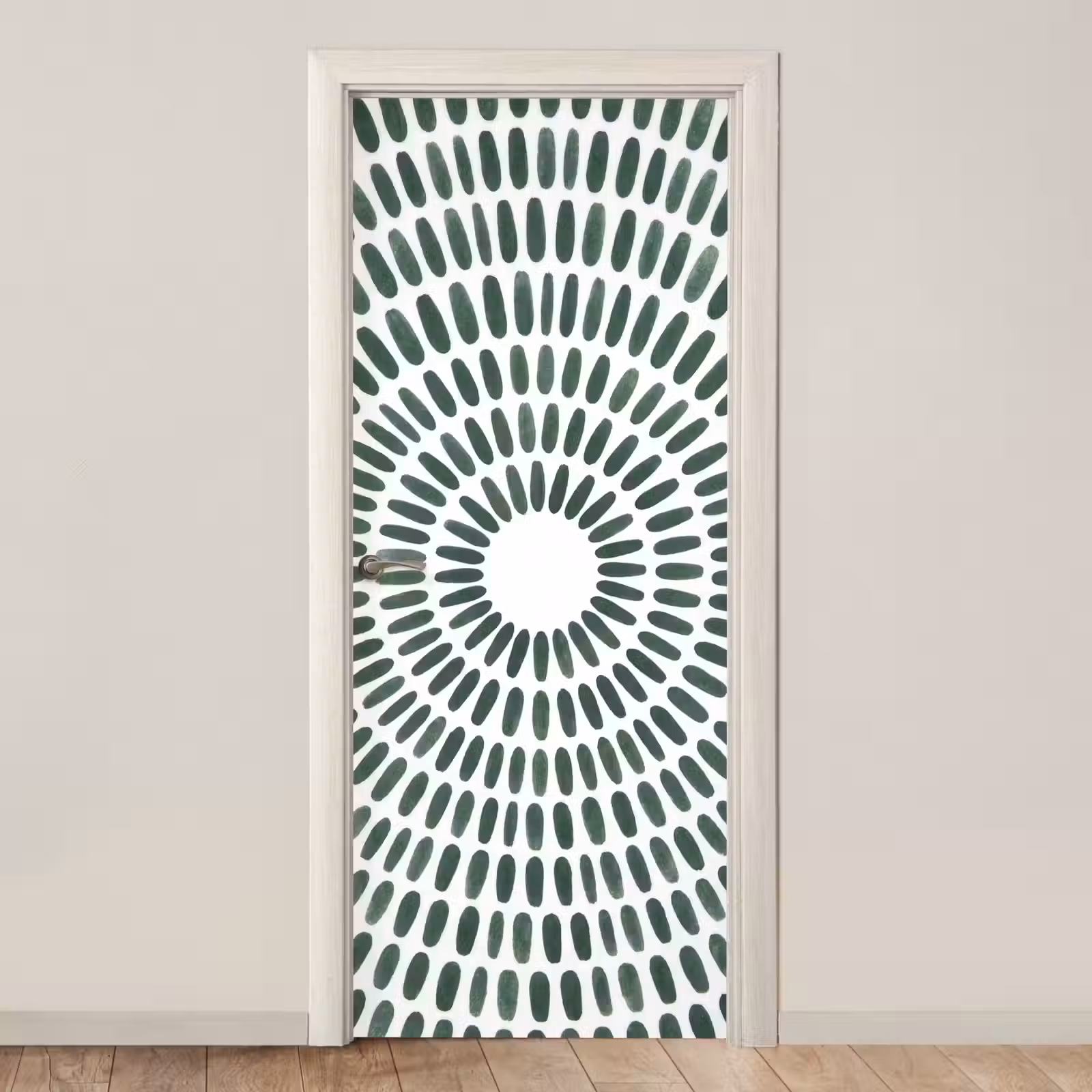 Deursticker - Abstract - Cirkel - Patroon - Modern - Groen — 1