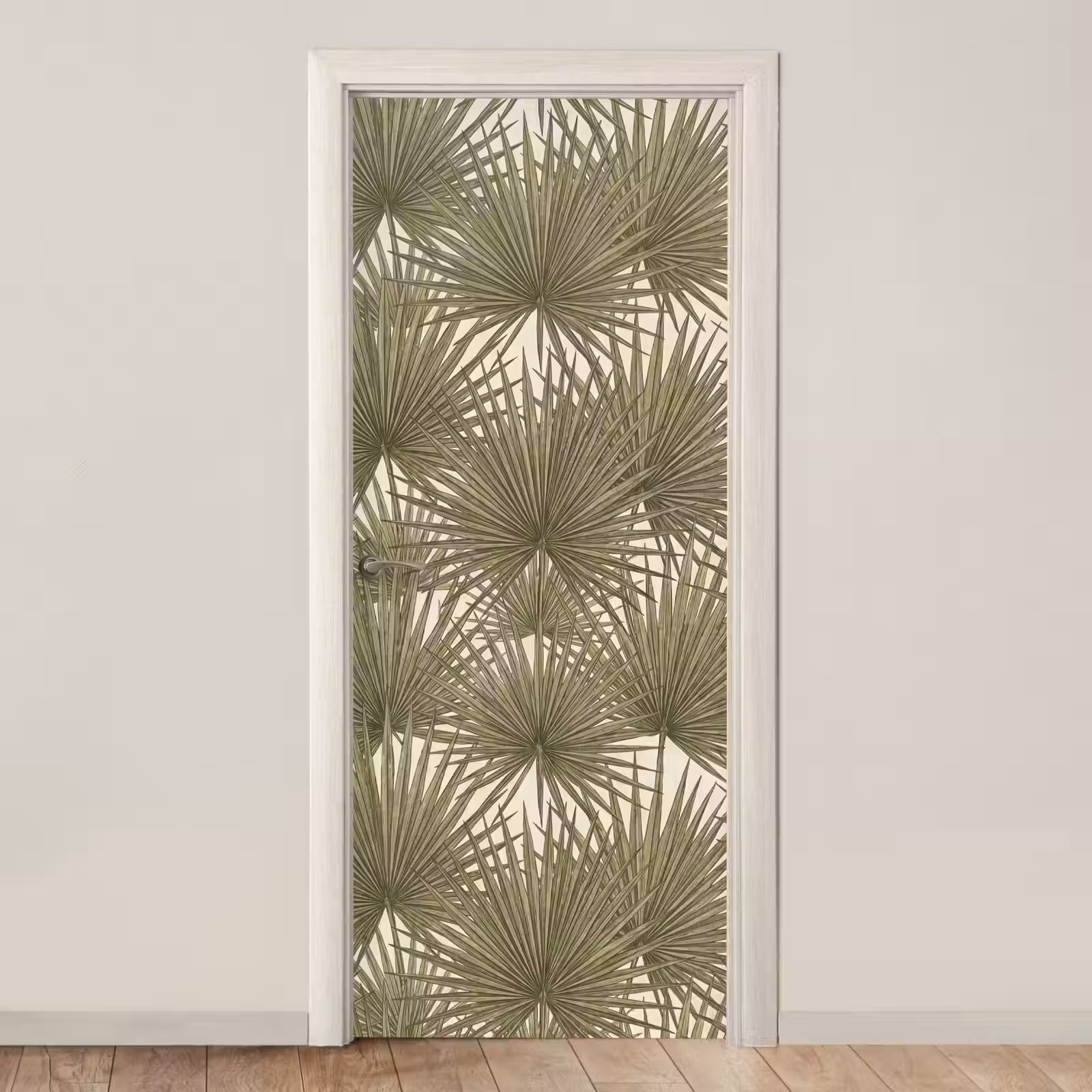 Deursticker - Blad - Tropisch - Patroon - Natuur - Groen — 1