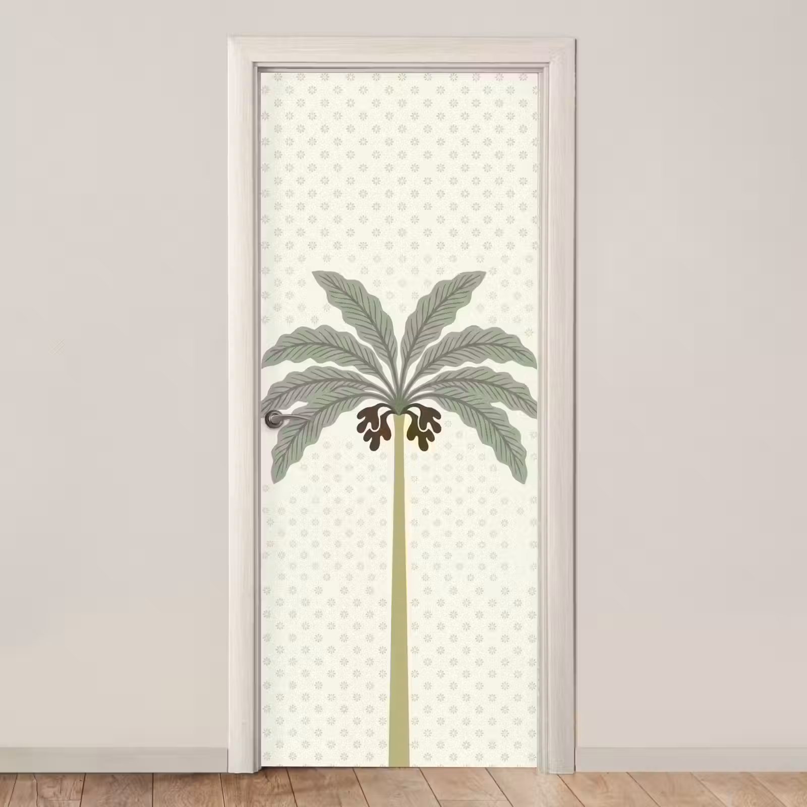 Deursticker - Boom - Bladeren - Groen - Decoratief - Beige — 1