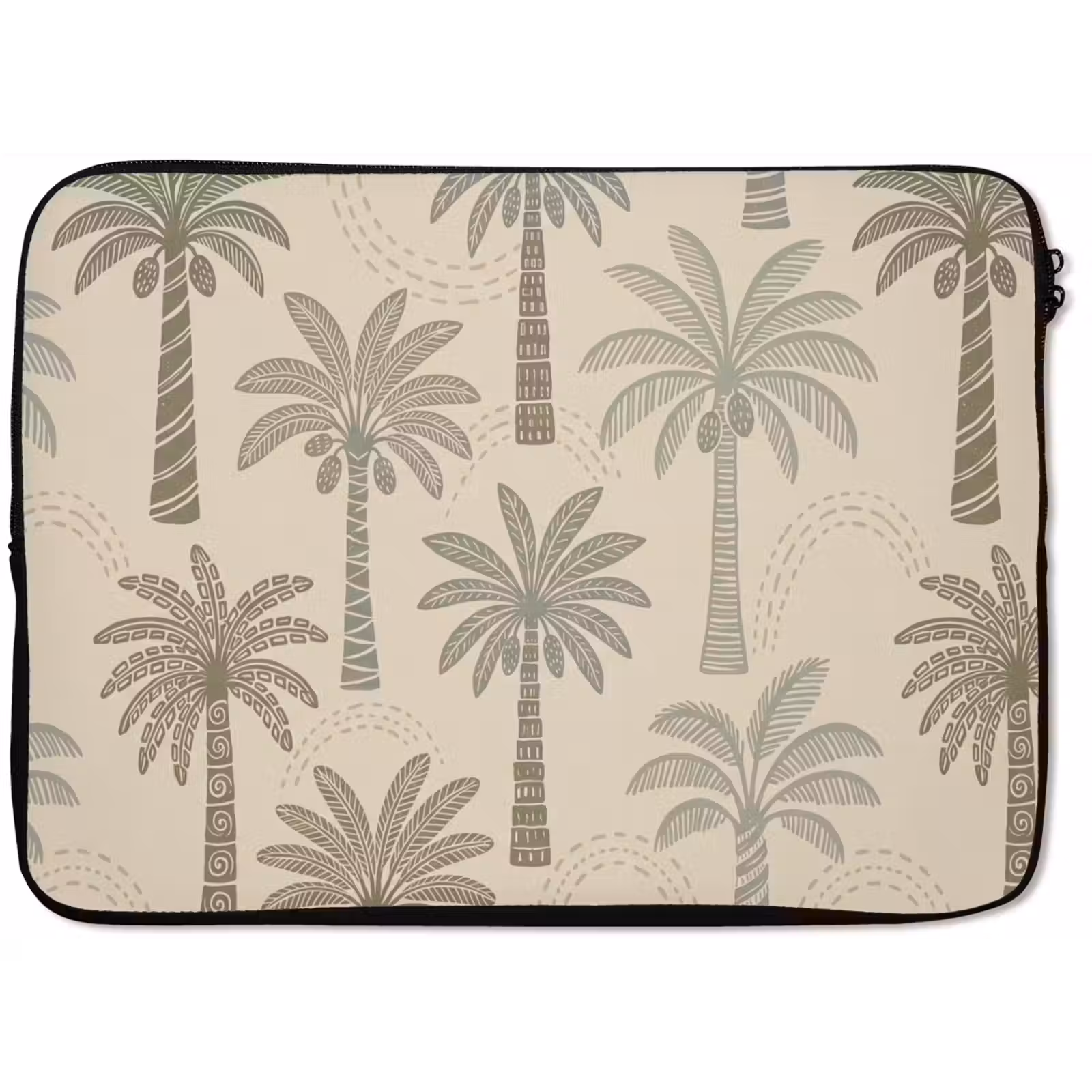 Laptophoes - Palmbomen - Patroon - Tropisch - Beige — 1