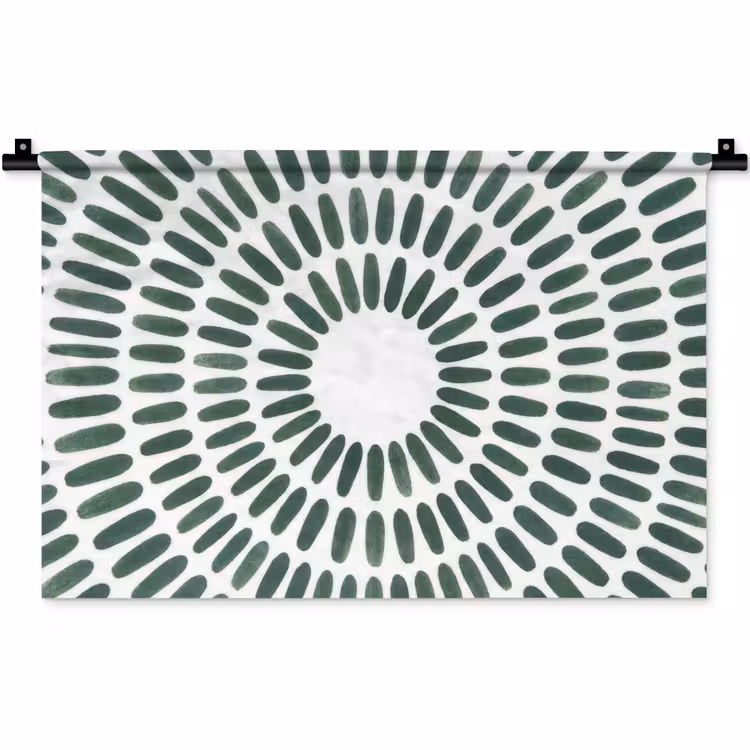 Wandkleed - Abstract - Cirkel - Patroon - Modern - Groen — 1