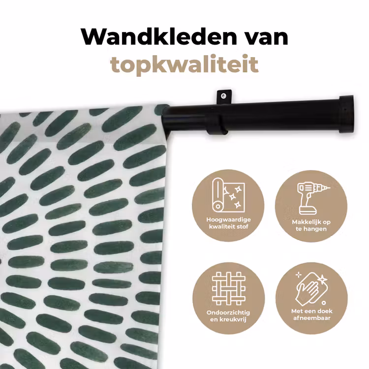 Wandkleed - Abstract - Cirkel - Patroon - Modern - Groen — 3
