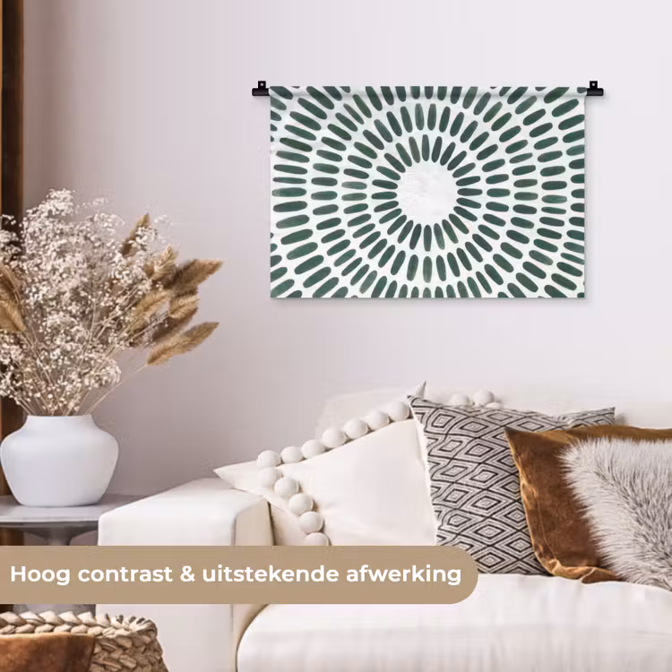 Wandkleed - Abstract - Cirkel - Patroon - Modern - Groen — 4