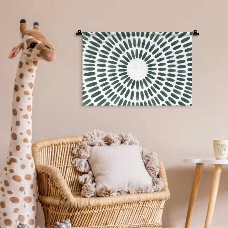 Wandkleed - Abstract - Cirkel - Patroon - Modern - Groen — 5