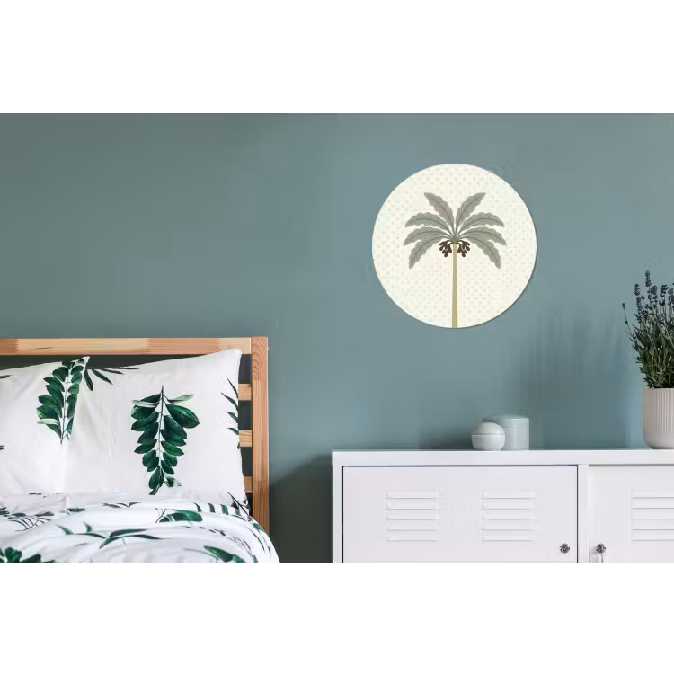 Wandcirkel - Aluminium - Boom - Bladeren - Groen - Decoratief - Beige — 4