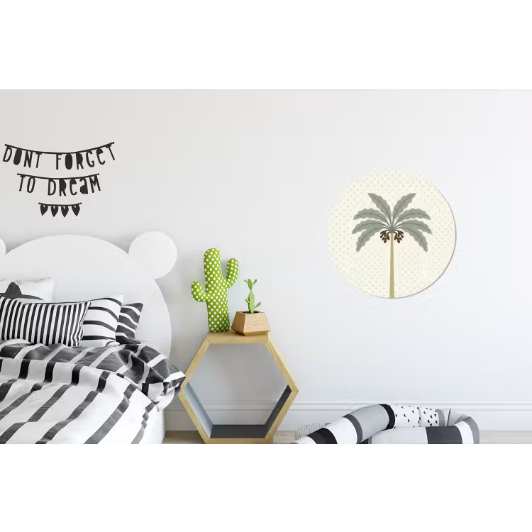 Wandcirkel - Aluminium - Boom - Bladeren - Groen - Decoratief - Beige — 5