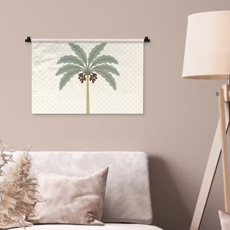 Wandkleed - Boom - Bladeren - Groen - Decoratief - Beige — 2