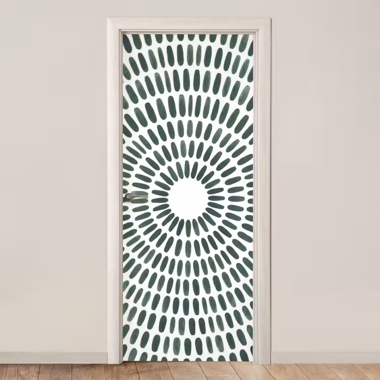 Deursticker - Abstract - Cirkel - Patroon - Modern - Groen — 1