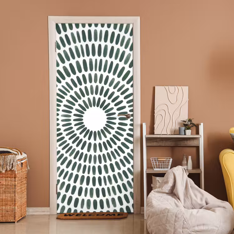 Deursticker - Abstract - Cirkel - Patroon - Modern - Groen — 2