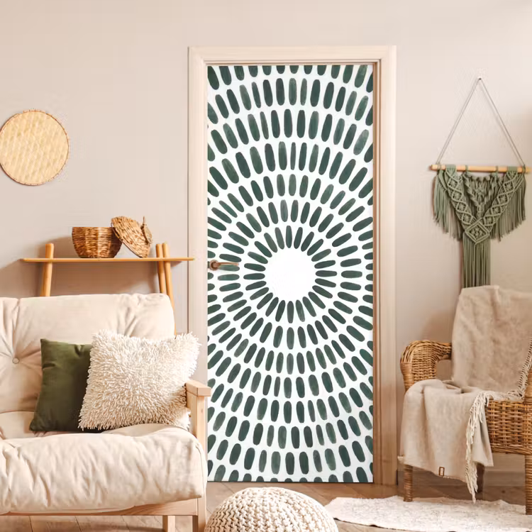 Deursticker - Abstract - Cirkel - Patroon - Modern - Groen — 4