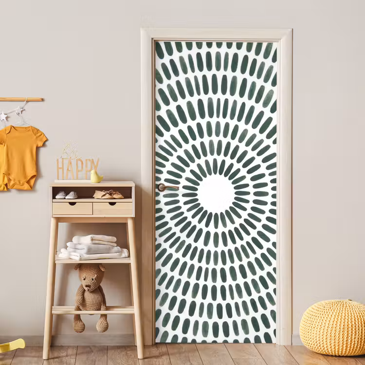 Deursticker - Abstract - Cirkel - Patroon - Modern - Groen — 6