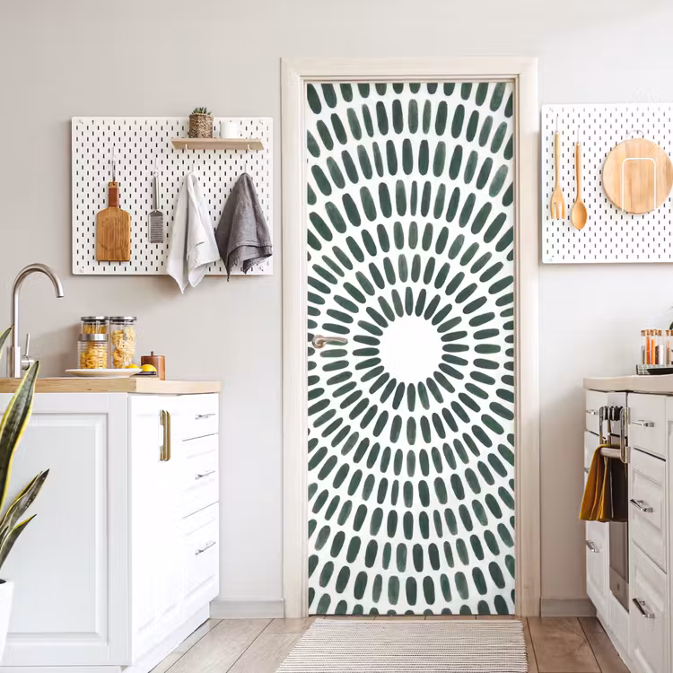 Deursticker - Abstract - Cirkel - Patroon - Modern - Groen — 7