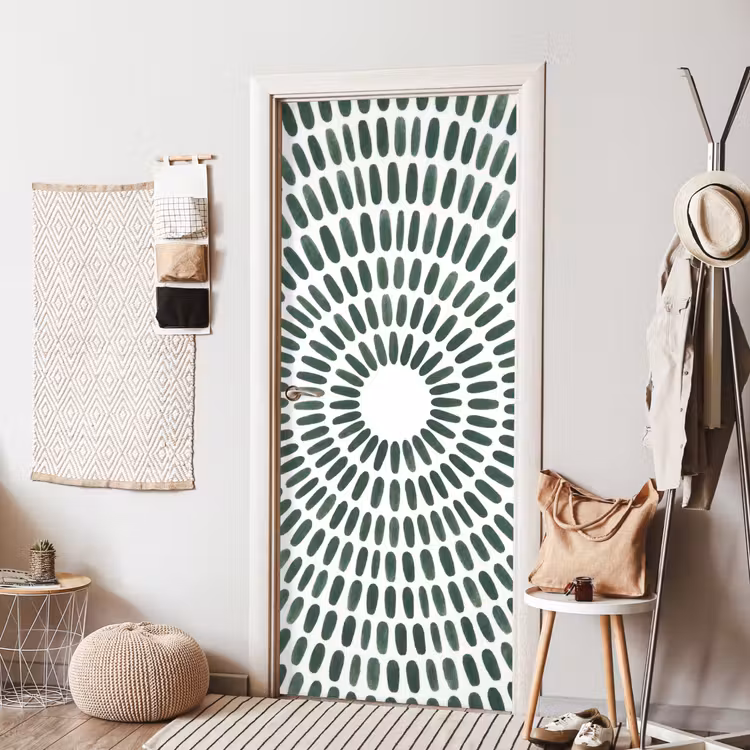 Deursticker - Abstract - Cirkel - Patroon - Modern - Groen — 8