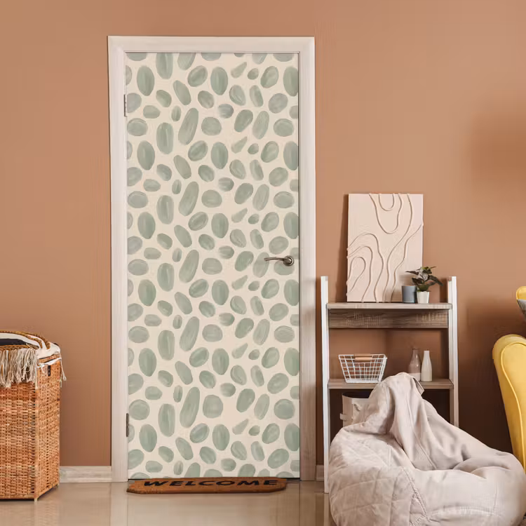 Deursticker - Abstract - Patroon - Organisch - Groen - Modern — 2