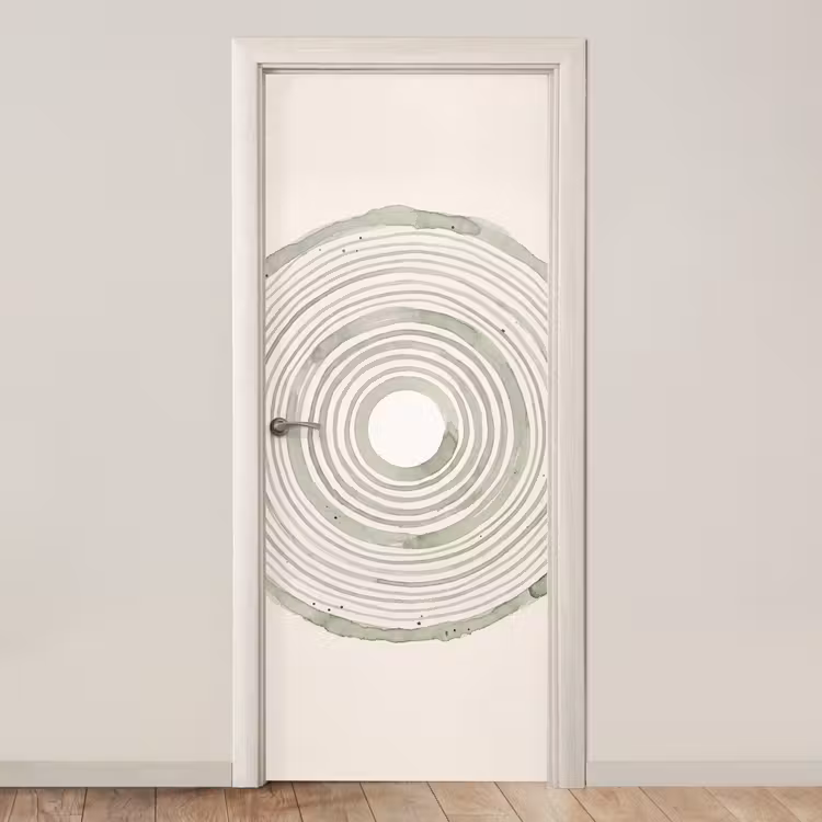 Deursticker - Abstractie - Cirkels - Waterverf - Groen - Modern — 1