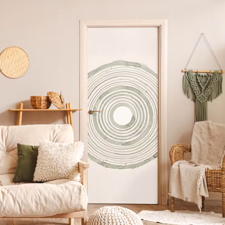 Deursticker - Abstractie - Cirkels - Waterverf - Groen - Modern — 4