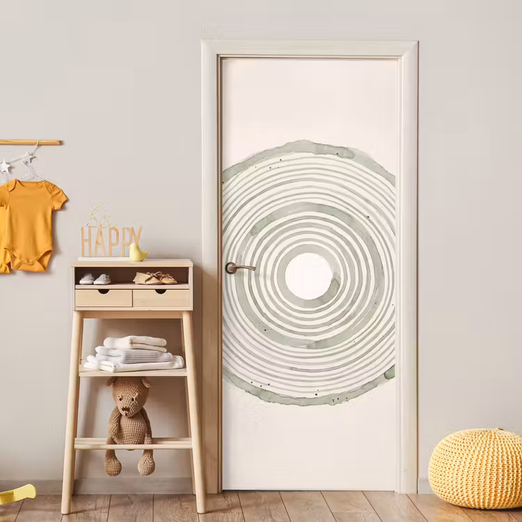 Deursticker - Abstractie - Cirkels - Waterverf - Groen - Modern — 6