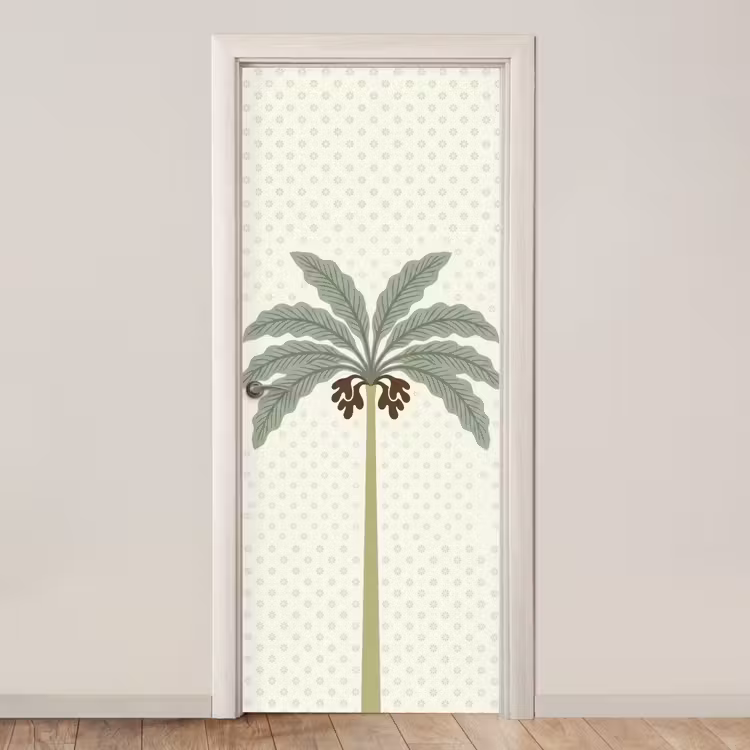 Deursticker - Boom - Bladeren - Groen - Decoratief - Beige — 1