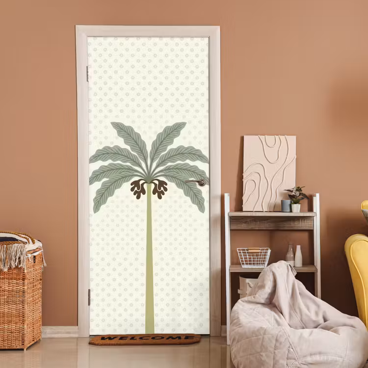 Deursticker - Boom - Bladeren - Groen - Decoratief - Beige — 2