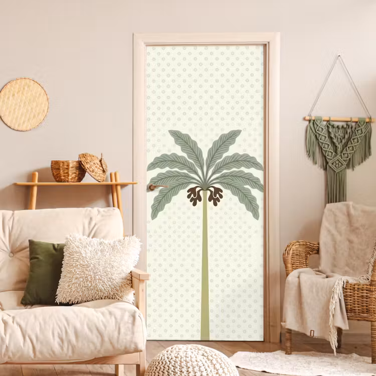 Deursticker - Boom - Bladeren - Groen - Decoratief - Beige — 4
