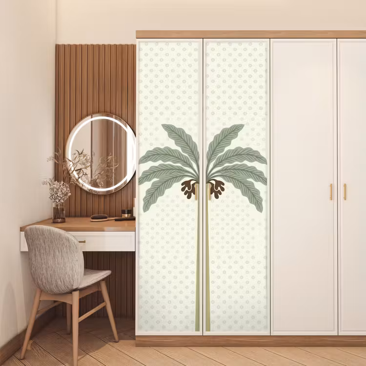 Deursticker - Boom - Bladeren - Groen - Decoratief - Beige — 5